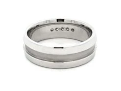 Unknown Mens 5 Princess Cut Diamond Satin Finish Center Band Ring In 18k White Gold -Mode Bijouterie Magasin Artboard 90 master