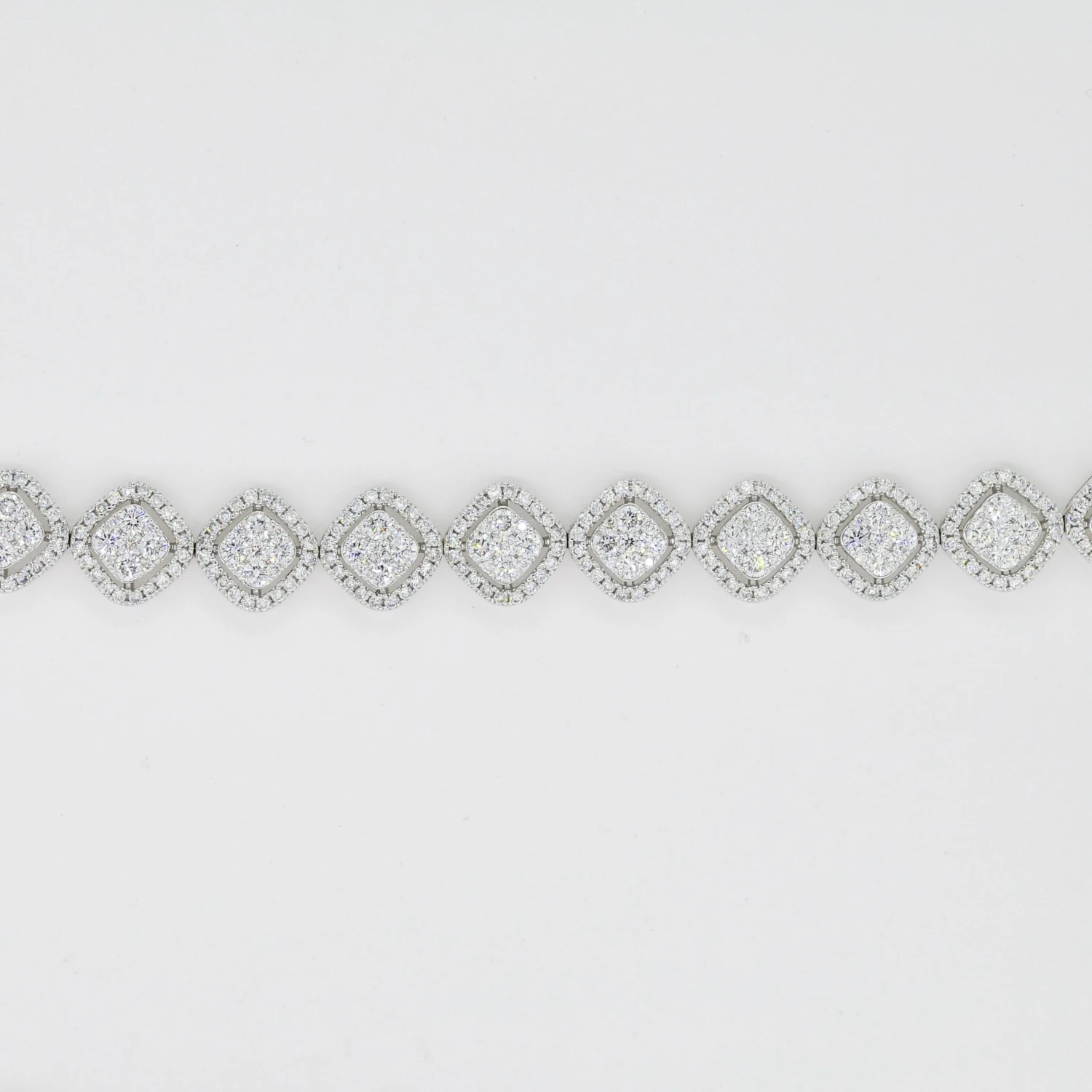 Radiant Elegance: Cluster Halo With Natural Diamond Bracelet In 18k White Gold 4 Radiant Elegance: Cluster Halo With Natural Diamond Bracelet In 18k White Gold – Image 2