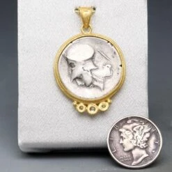 Ancient Greek 4th Century Bc Corinth Pegasus Coin Diamonds 18k Gold Pendant 17 Ancient Greek 4th Century Bc Corinth Pegasus Coin Diamonds 18k Gold Pendant -Mode Bijouterie Magasin B081296 2 master