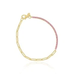 Alberto Yellow Gold Paperclip And White Diamond Tennis Bracelet 12 Alberto Yellow Gold Paperclip And White Diamond Tennis Bracelet -Mode Bijouterie Magasin B117139 PSb master