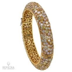 Spectra Fine Jewelry Multicolored Diamond 18k Yellow Gold Bracelet -Mode Bijouterie Magasin B1298 view1 master