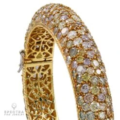 Spectra Fine Jewelry Multicolored Diamond 18k Yellow Gold Bracelet -Mode Bijouterie Magasin B1298 view2 master