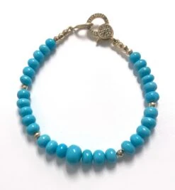 Sleeping Beauty Turquoise With Pave Diamonds Bracelet -Mode Bijouterie Magasin B1341 9 master