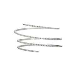 4.00 Carat Natural Diamond Wrap Flexible Bangle Bracelet G SI 14k White Gold -Mode Bijouterie Magasin B5940W master