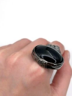 Yves Saint Laurent YSL Arty Silver Tone Black Cocktail Ring -Mode Bijouterie Magasin B9A4ECF0 9366 4180 8928 CD10E8F88E3D master