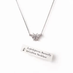 Small Butterfly Diamond Necklace Front View White Gold 11 Small Butterfly Diamond Necklace Front View White Gold -Mode Bijouterie Magasin BF108NK WK2O4298 WG master 1