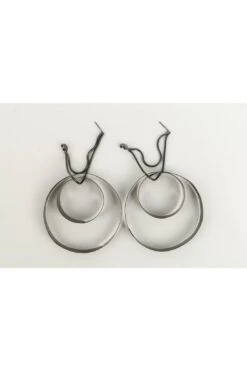 Van Der Straeten Dark Silver Metal Earrings Made Of Two Snake Links 12 Van Der Straeten Dark Silver Metal Earrings Made Of Two Snake Links -Mode Bijouterie Magasin BO255 4 master