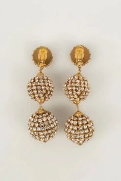 Yves Saint Laurent Earrings With Rhinestones 12 Yves Saint Laurent Earrings With Rhinestones -Mode Bijouterie Magasin BO69 4 master