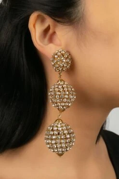 Yves Saint Laurent Earrings With Rhinestones 15 Yves Saint Laurent Earrings With Rhinestones -Mode Bijouterie Magasin BO69 8 master