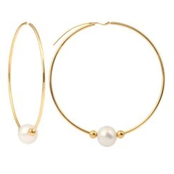 Unknown Pearls 18 Carat Yellow Gold Hoop Earrings 9 Unknown Pearls 18 Carat Yellow Gold Hoop Earrings -Mode Bijouterie Magasin BO Cr oles Perles Or Jaune 6 master