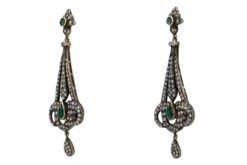 Unknown Victorian Revival Diamond And Emerald Chandelier Earrings -Mode Bijouterie Magasin BR008ERB clipped master