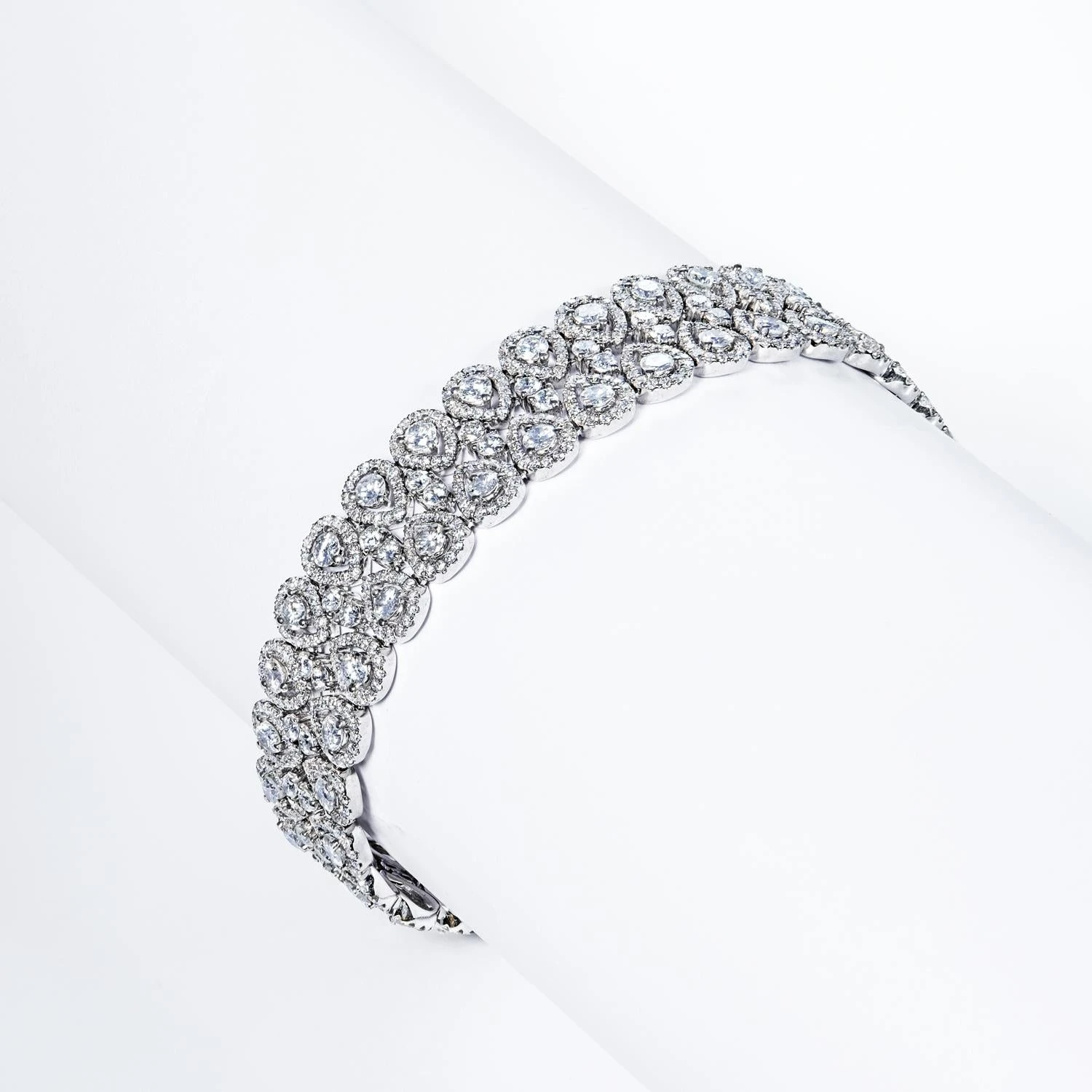 12 Carat Pear Shape Diamond Double Row Bracelet Certified 5 12 Carat Pear Shape Diamond Double Row Bracelet Certified – Image 3