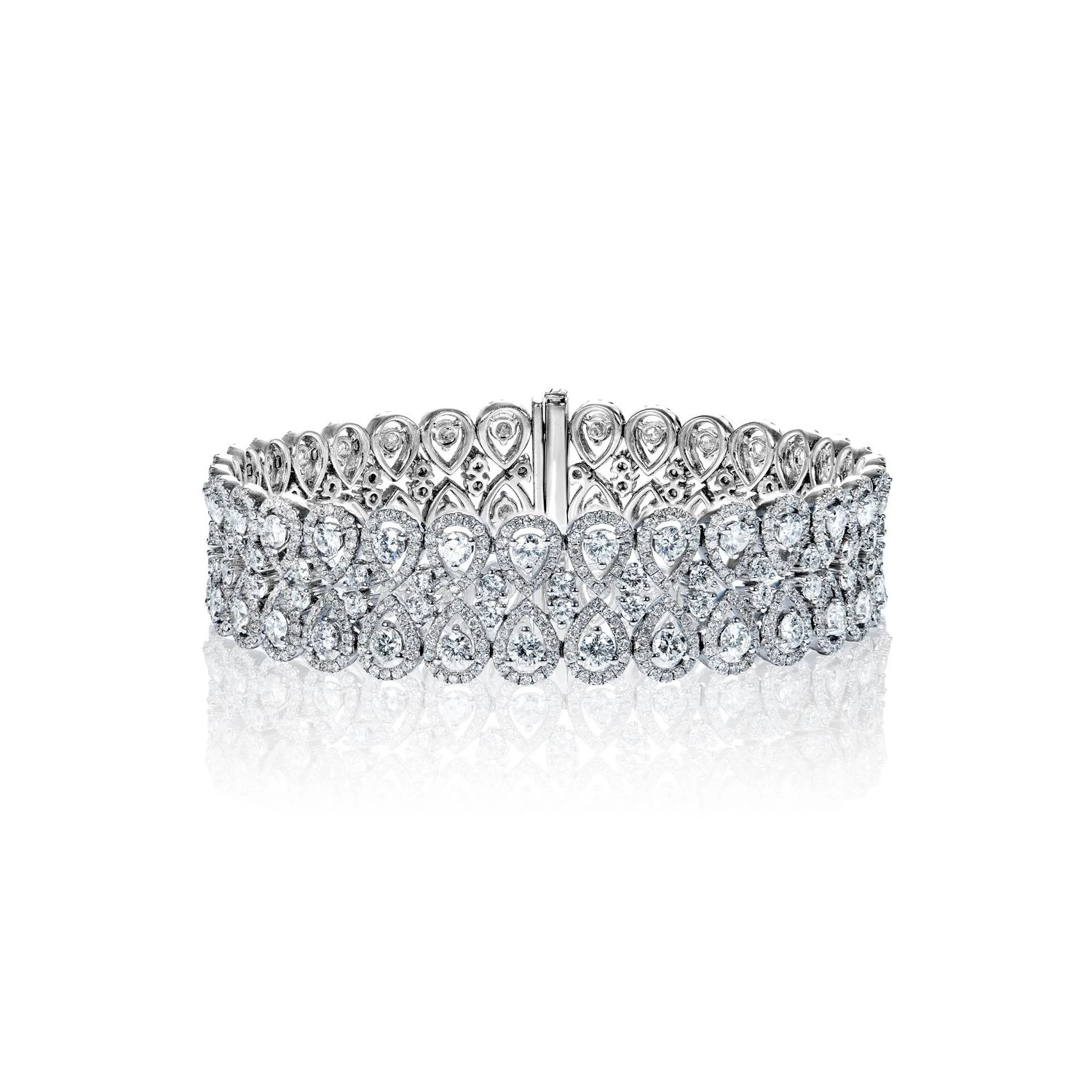 12 Carat Pear Shape Diamond Double Row Bracelet Certified 4 12 Carat Pear Shape Diamond Double Row Bracelet Certified – Image 2