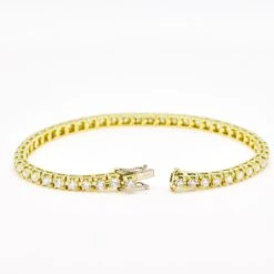 Visible 18k Yellow Gold Four Prong Tennis Bracelet In 8.00ct Natural Diamonds -Mode Bijouterie Magasin BR43045YG 2 master