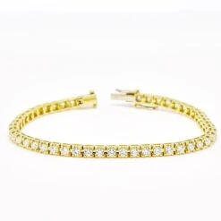 Visible 18k Yellow Gold Four Prong Tennis Bracelet In 8.00ct Natural Diamonds -Mode Bijouterie Magasin BR43045YG 3 master
