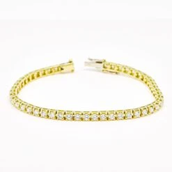 Visible 18k Yellow Gold Four Prong Tennis Bracelet In 8.00ct Natural Diamonds -Mode Bijouterie Magasin BR43045YG 4 master