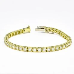 Visible 18k Yellow Gold Four Prong Tennis Bracelet In 8.00ct Natural Diamonds -Mode Bijouterie Magasin BR43045 350yg 3 master