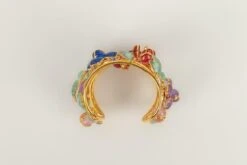 Augustine Flowers Gold Metal Cuff Bracelet -Mode Bijouterie Magasin BRA112 6 master