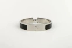 Hermès Clic Clac H Silver Plated Metal And Black Enamel Bracelet -Mode Bijouterie Magasin BRA131 5 master