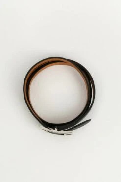 Hermès Hapi Leather Bracelet In Black And Brown Leather -Mode Bijouterie Magasin BRA138 4 master