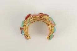 Augustine "Hearts" Gold Metal And Glass Paste Cuff Bracelet -Mode Bijouterie Magasin BRA57 6 master