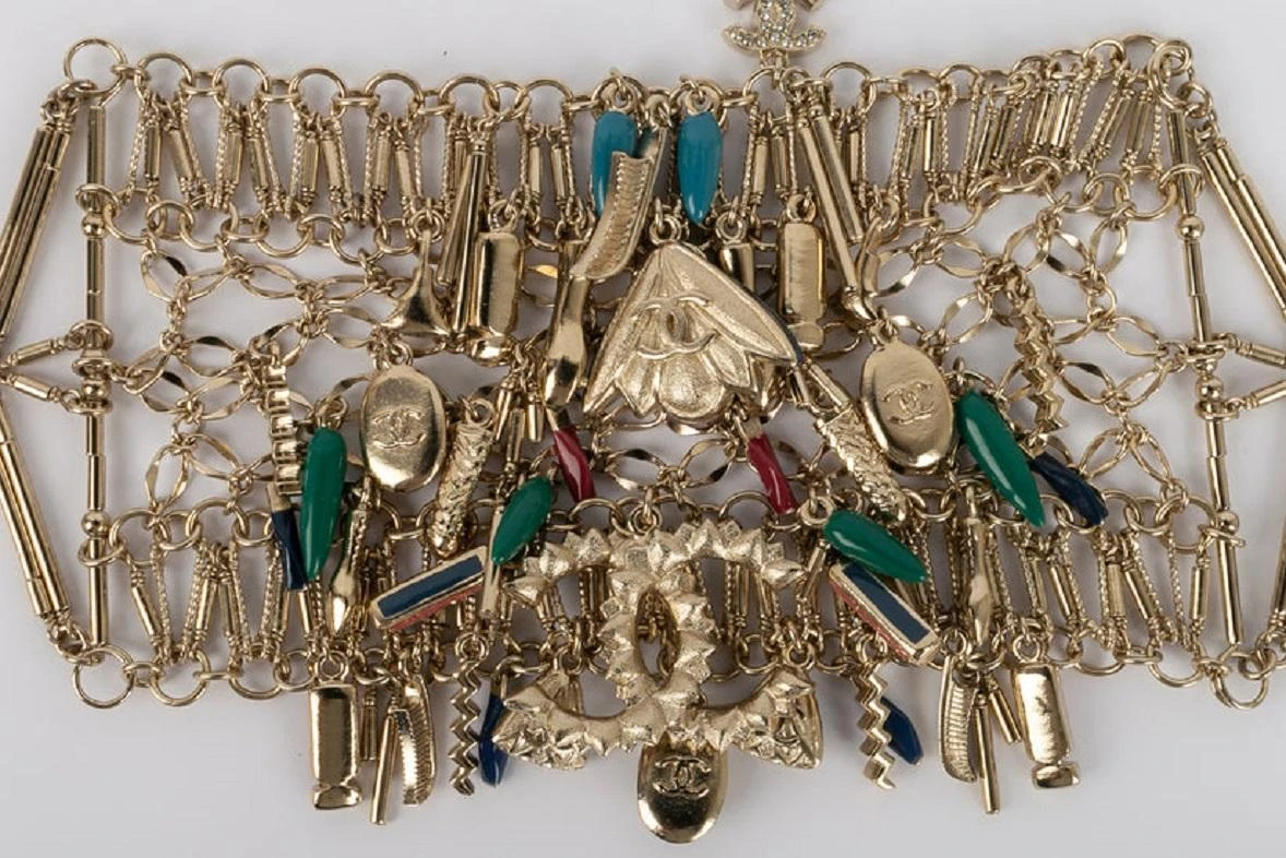 Chanel Champagne Metal Bracelet Défilé 8 Chanel Champagne Metal Bracelet Défilé – Image 6