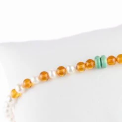 9 Karat Gold Freshwater Pearls Baltic Amber Rondelle Turquoise Beaded Bracelet 15 9 Karat Gold Freshwater Pearls Baltic Amber Rondelle Turquoise Beaded Bracelet -Mode Bijouterie Magasin BRAU9K2C master