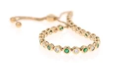 2.71 Carat Emerald Diamond Yellow Gold Flexible Bracelet -Mode Bijouterie Magasin BREM100 C master