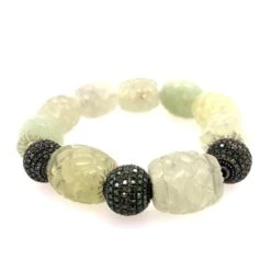 Medieval Style Faceted Jade & Pave Diamonds Beads Bracelet -Mode Bijouterie Magasin BRUGI 1350 1 master