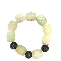 Medieval Style Faceted Jade & Pave Diamonds Beads Bracelet -Mode Bijouterie Magasin BRUGI 1350 3 master