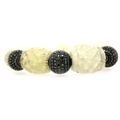 Medieval Style Faceted Jade & Pave Diamonds Beads Bracelet -Mode Bijouterie Magasin BRUGI 1350 4 master