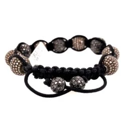 Fancy Pave Diamond Ball Macrame Bracelet 8 Fancy Pave Diamond Ball Macrame Bracelet -Mode Bijouterie Magasin BRUGI 1357 4 master