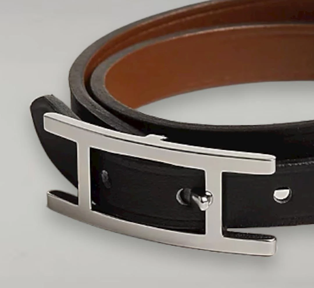 Hermes Behapi Double Tour Bracelet Black / Fauve Size T4 17.5cm 4 Hermes Behapi Double Tour Bracelet Black / Fauve Size T4 17.5cm – Image 2