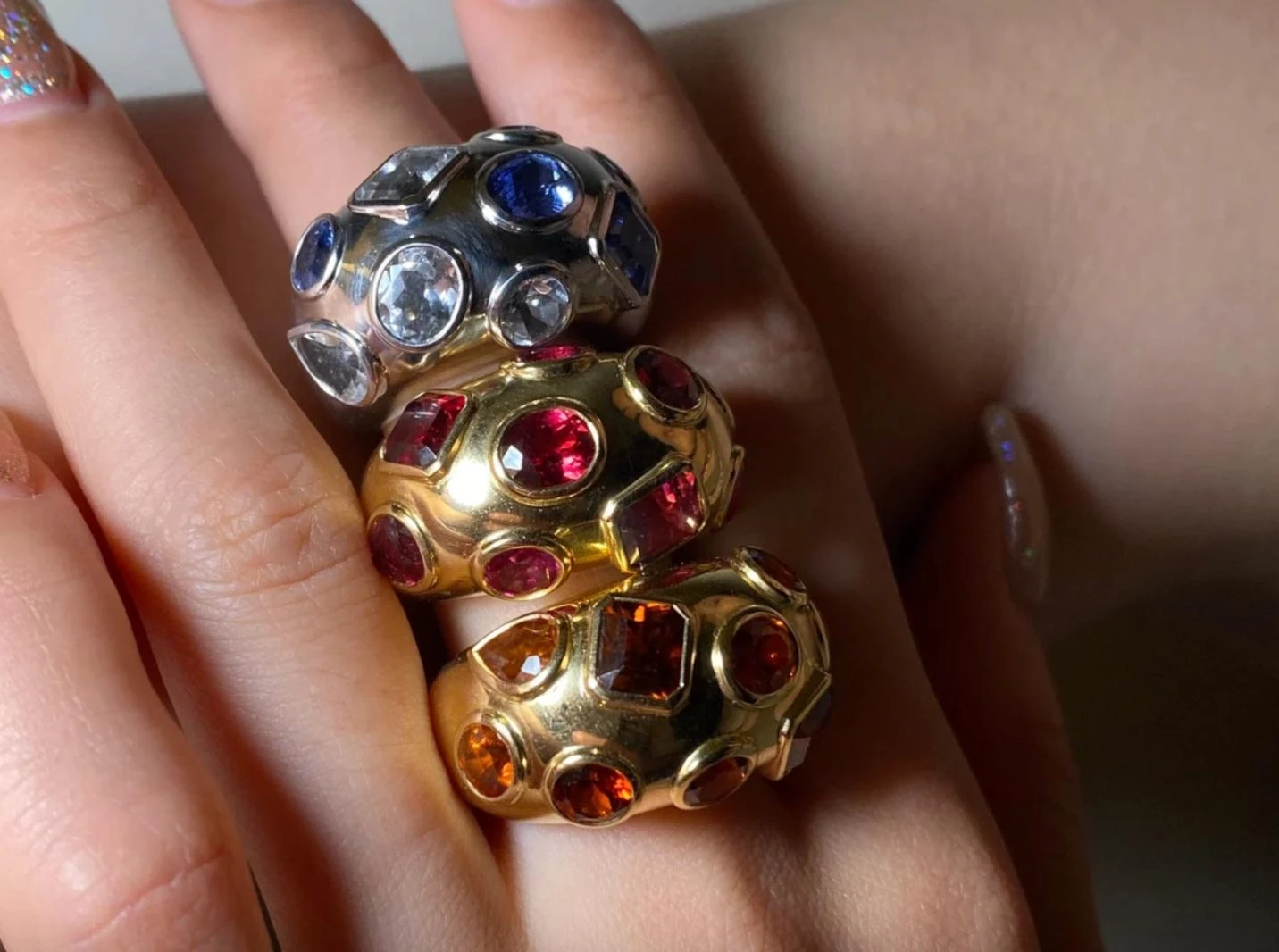 Unknown 18k Gold Ring Orange Spessartine Hessonite Zircon 4 Unknown 18k Gold Ring Orange Spessartine Hessonite Zircon – Image 2