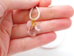 Pink Tourmaline Rose Quartz Pink Opal 22 Kt Gold Pendant Necklace -Mode Bijouterie Magasin C100039 master