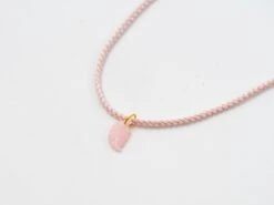 Pink Tourmaline Rose Quartz Pink Opal 22 Kt Gold Pendant Necklace -Mode Bijouterie Magasin C100057 master