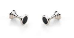 Deakin & Francis Sterling Silver Dumbbell Cufflinks With Onyx Inlay Ends 9 Deakin & Francis Sterling Silver Dumbbell Cufflinks With Onyx Inlay Ends -Mode Bijouterie Magasin C1107I0002 master