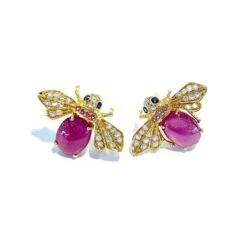 “Orient” Ruby Earrings With White Topaz & Blue Sapphire Set In 22k Gold 15 “Orient” Ruby Earrings With White Topaz & Blue Sapphire Set In 22k Gold -Mode Bijouterie Magasin C2BDA305 91B4 4A4F BCCE BD8043DD2241 master
