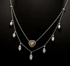 Yellow Heart And Marquise Diamonds Two-Row Necklace In 14k Gold -Mode Bijouterie Magasin CAFEA729 436F 4121 BD99 6885C82747DF master