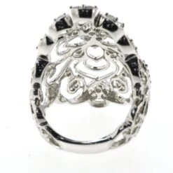 Art Decor Antique Filigree 1.28 Carat Diamond Ring In 18 Karat White Gold -Mode Bijouterie Magasin CDR 05001 35 1 master