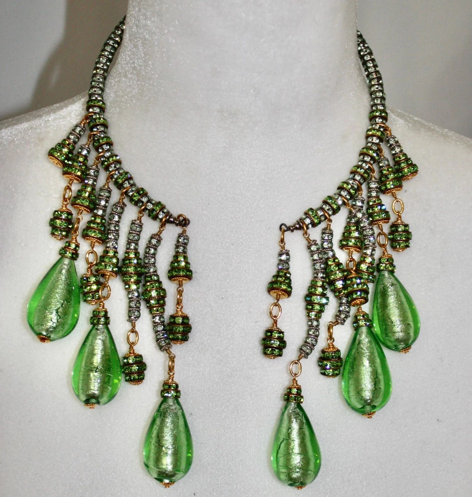 Francoise Montague Green Murano Glass Drop Choker 6 Francoise Montague Green Murano Glass Drop Choker – Image 4