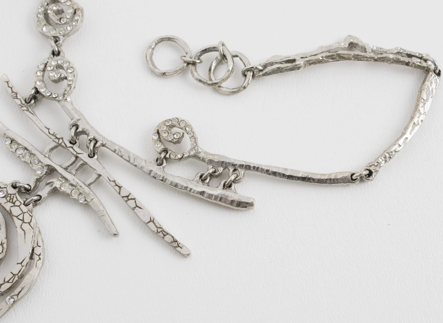 Christian Lacroix Brutalist Silvered Jeweled Choker Necklace 14 Christian Lacroix Brutalist Silvered Jeweled Choker Necklace – Image 12