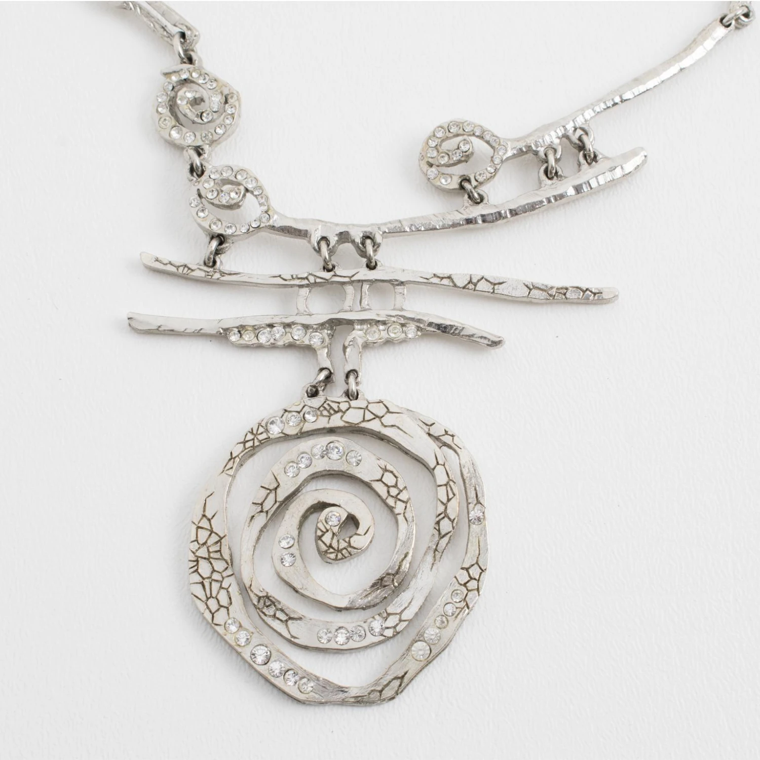 Christian Lacroix Brutalist Silvered Jeweled Choker Necklace 15 Christian Lacroix Brutalist Silvered Jeweled Choker Necklace – Image 13