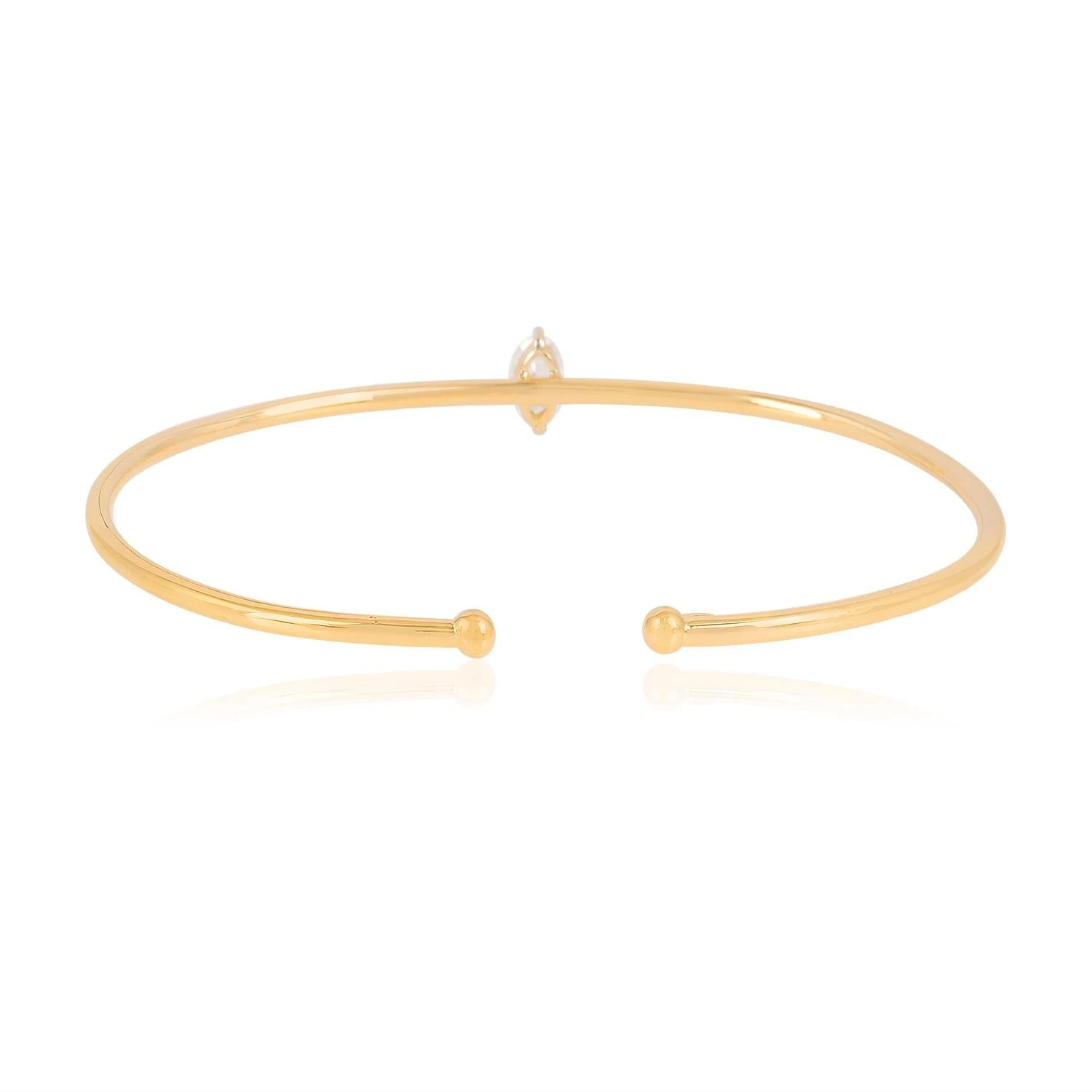 0.47 Carat Solitaire Diamond Bangle Bracelet 18 Karat Yellow Gold Fine Jewelry 4 0.47 Carat Solitaire Diamond Bangle Bracelet 18 Karat Yellow Gold Fine Jewelry – Image 2