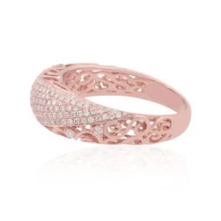 0.70 Carat Diamond Pave Filigree Design Ring Solid 14k Rose Gold Fine Jewelry -Mode Bijouterie Magasin CN 16737 21 master