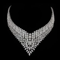 Natural 23.20 Carat Diamond Choker Necklace 18 Karat White Gold Handmade Jewelry -Mode Bijouterie Magasin CN 2721 31410 11 master