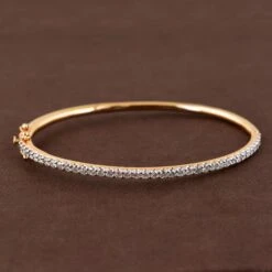 1.65 Carat SI/HI Diamond Pave Bangle Sleek Bracelet 14 Karat Yellow Gold Jewelry -Mode Bijouterie Magasin CN 30198A 3 master