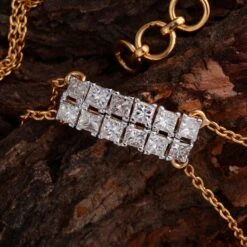 0.90 Carat Princess Cut Diamond Bracelet Solid 14 Karat Rose Gold Fine Jewelry -Mode Bijouterie Magasin CN 31411 1910 5 master