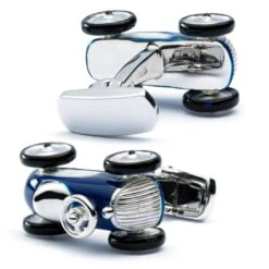 Alex Jona Sterling Silver Blue Enamel Vintage Toy Car Cufflinks -Mode Bijouterie Magasin CUF 1811BLUE 02 master