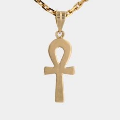 Unknown Modern 18 Karat Yellow Gold Egyptian Cross Pendant -Mode Bijouterie Magasin CVP5803 master
